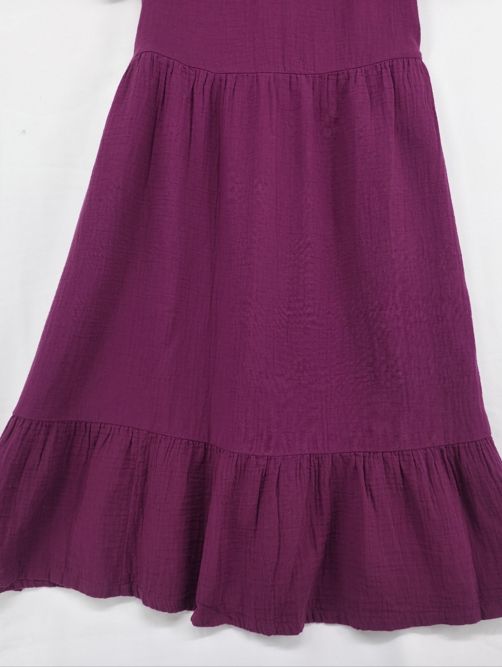 Pact Organic Cotton Coastal Double Gauze Breezy Midi Dress XS Sangria Minimalist - Picture 9 of 16